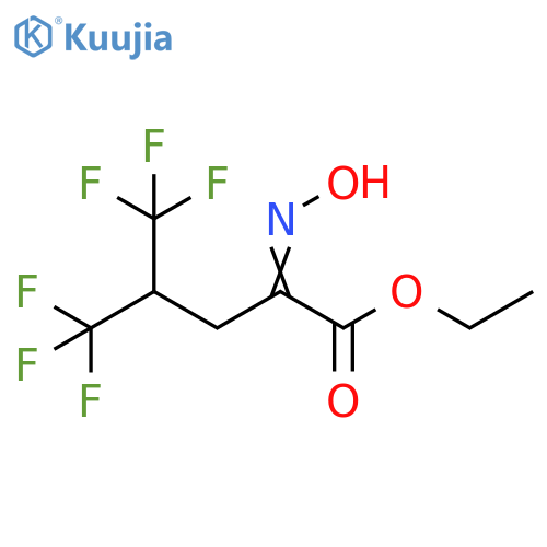Pentanoic acid, 5,5,5-trifluoro-2-(hydroxyimino)-4-(trifluoromethyl)-, ethyl ester structure