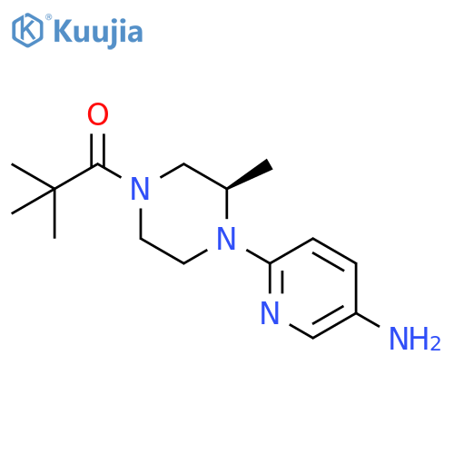 (R)-1-(4-(5-aminopyridin-2-yl)-3-methylpiperazin-1-yl)-2,2-dimethylpropan-1-one structure