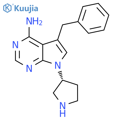 (R)-5-Benzyl-7-(pyrrolidin-3-yl)-7H-pyrrolo[2,3-d]pyrimidin-4-amine structure