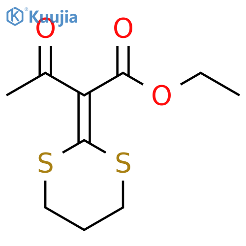 Butanoic acid, 2-(1,3-dithian-2-ylidene)-3-oxo-, ethyl ester structure