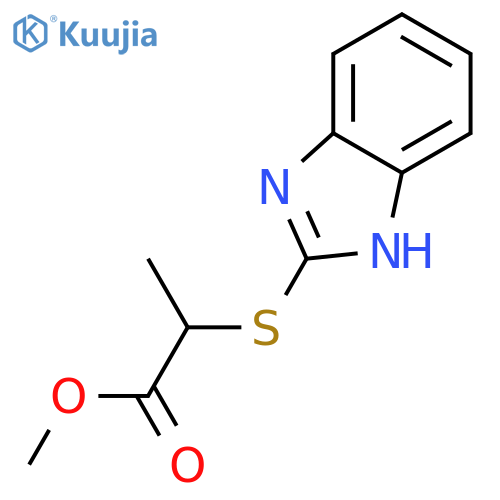 methyl 2-(1H-1,3-benzodiazol-2-ylsulfanyl)propanoate structure