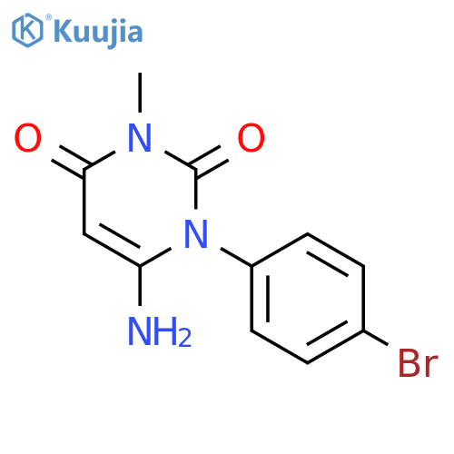 2,4(1H,3H)-Pyrimidinedione, 6-amino-1-(4-bromophenyl)-3-methyl- structure