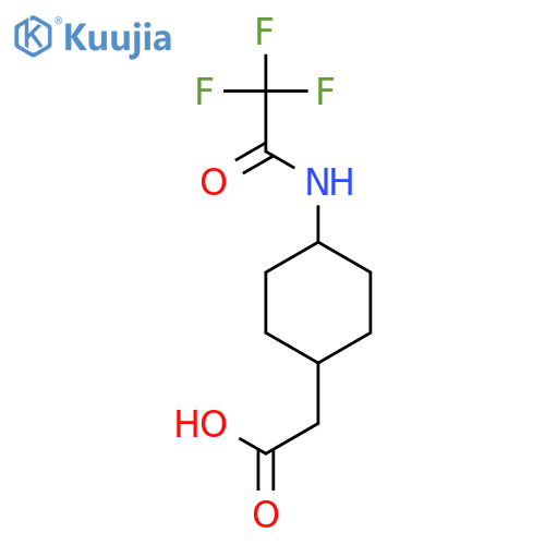2-4-(2,2,2-trifluoroacetamido)cyclohexylacetic acid structure