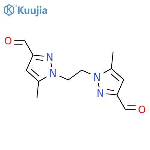 1H-Pyrazole-3-carboxaldehyde, 1,1'-(1,2-ethanediyl)bis[5-methyl- structure