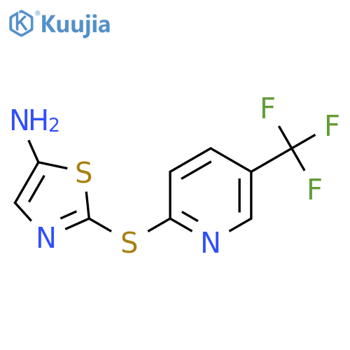 2-[5-(Trifluoromethyl)pyridin-2-yl]sulfanyl-1,3-thiazol-5-amine structure