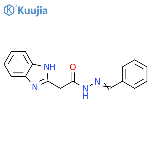 2-(1H-1,3-benzodiazol-2-yl)-N'-(1E)-phenylmethylideneacetohydrazide structure