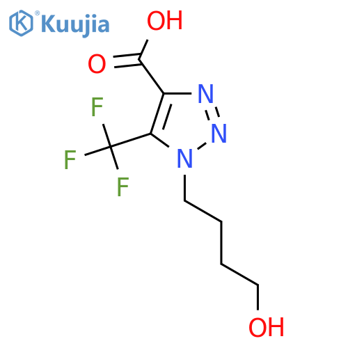 1-(4-hydroxybutyl)-5-(trifluoromethyl)-1H-1,2,3-triazole-4-carboxylic acid structure