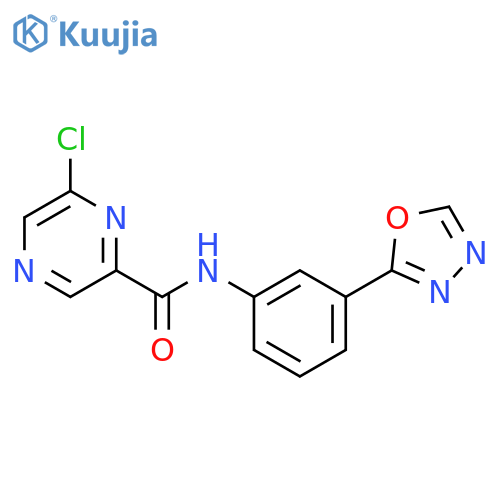 6-chloro-N-[3-(1,3,4-oxadiazol-2-yl)phenyl]pyrazine-2-carboxamide structure
