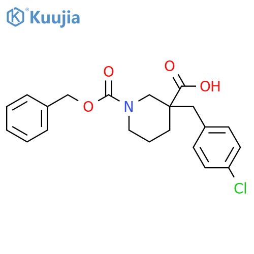 1-CBZ-3-[(4-CHLOROPHENYL)METHYL]-3-PIPERIDINECARBOXYLIC ACID structure