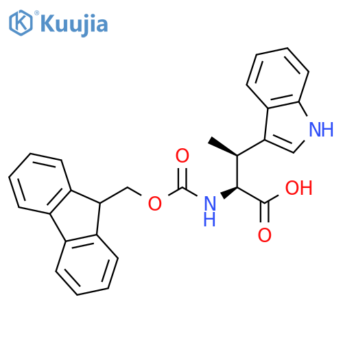 (2S,3S)-2-(9H-fluoren-9-ylmethoxycarbonylamino)-3-(1H-indol-3-yl)butanoic acid structure