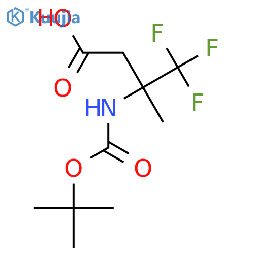 4,4,4-Trifluoro-3-methyl-3-[(2-methylpropan-2-yl)oxycarbonylamino]butanoic acid structure
