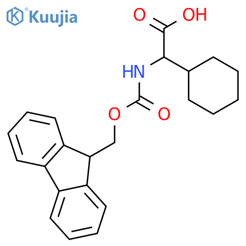 (R)-2-((((9H-Fluoren-9-yl)methoxy)carbonyl)amino)-2-cyclohexylacetic acid structure