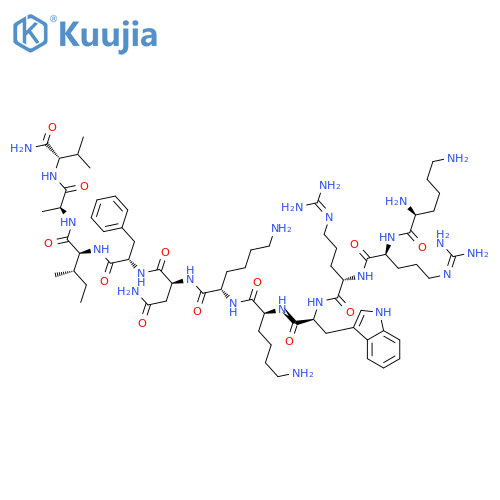 H-LYS-ARG-ARG-TRP-LYS-LYS-ASN-PHE-ILE-ALA-VAL-NH2 structure