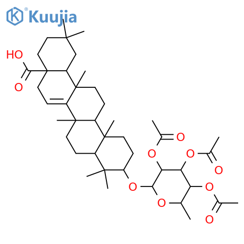 3-Hydroxy-14-taraxeren-28-oic acid; 3β-form, 3-O-(2,3,4-Tri-O-acetyl-α-L-rhamnopyranoside) structure