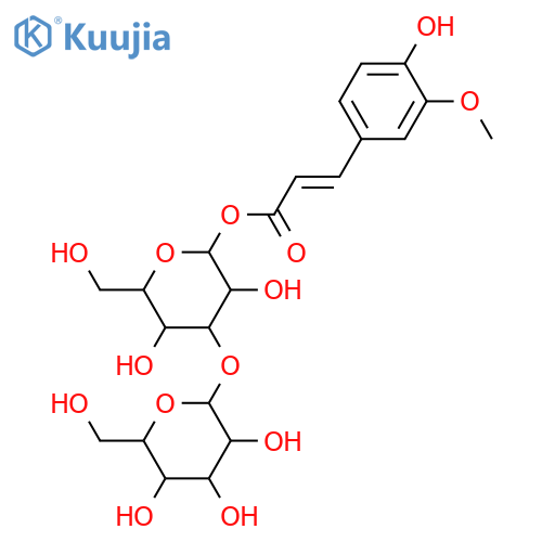 3-(4-Hydroxy-3-methoxyphenyl)-2-propenoic acid; (E)-form, [β-D-Glucopyranosyl-(1→3)-β-D-glucopyranosyl] ester structure