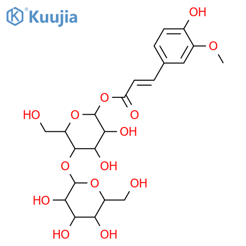 3-(4-Hydroxy-3-methoxyphenyl)-2-propenoic acid; (E)-form, [β-D-Glucopyranosyl-(1→4)-β-D-glucopyranosyl] ester structure