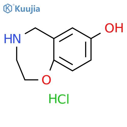 2,3,4,5-tetrahydro-1,4-benzoxazepin-7-ol hydrochloride structure