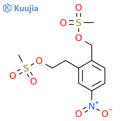 Benzeneethanol, 2-[[(methylsulfonyl)oxy]methyl]-5-nitro-,methanesulfonate (ester) structure
