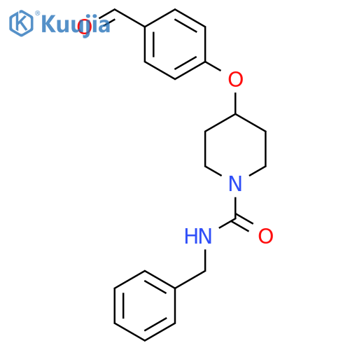 1-Piperidinecarboxamide, 4-(4-formylphenoxy)-N-(phenylmethyl)- structure