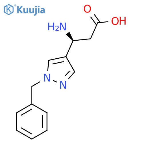 (3S)-3-amino-3-(1-benzyl-1H-pyrazol-4-yl)propanoic acid structure