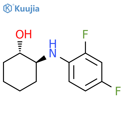 trans-2-[(2,4-difluorophenyl)amino]cyclohexan-1-ol structure