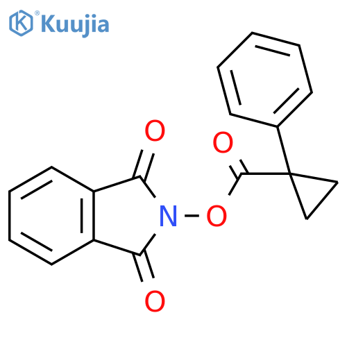 Cyclopropanecarboxylic acid, 1-phenyl-, 1,3-dihydro-1,3-dioxo-2H-isoindol-2-yl ester structure