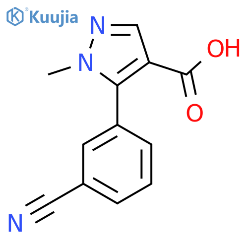 5-(3-cyanophenyl)-1-methyl-1H-pyrazole-4-carboxylic acid structure