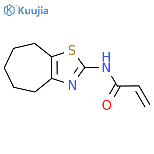 N-{4H,5H,6H,7H,8H-cyclohepta[d][1,3]thiazol-2-yl}prop-2-enamide structure