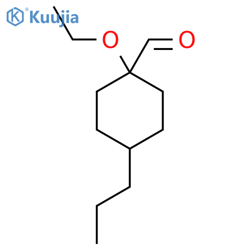 1-ethoxy-4-propylcyclohexane-1-carbaldehyde structure