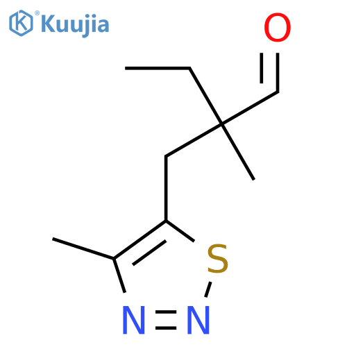 2-methyl-2-(4-methyl-1,2,3-thiadiazol-5-yl)methylbutanal structure