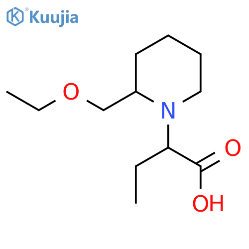 2-(2-(Ethoxymethyl)piperidin-1-yl)butanoic acid structure