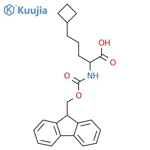 5-cyclobutyl-2-({(9H-fluoren-9-yl)methoxycarbonyl}amino)pentanoic acid structure
