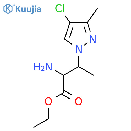 ethyl 2-amino-3-(4-chloro-3-methyl-1H-pyrazol-1-yl)butanoate structure