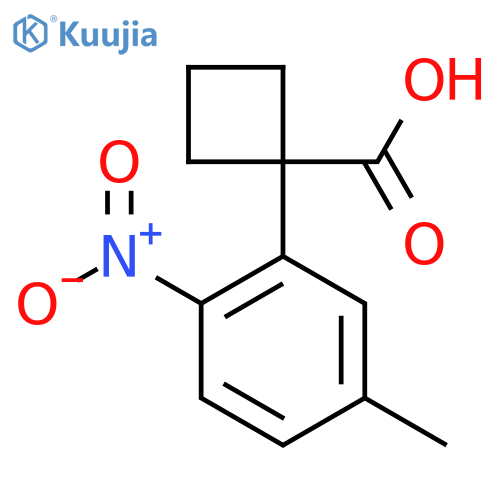1-(5-methyl-2-nitrophenyl)cyclobutane-1-carboxylic acid structure