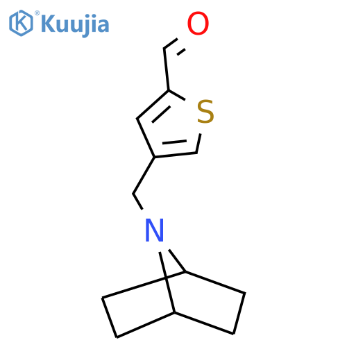 4-({7-azabicyclo2.2.1heptan-7-yl}methyl)thiophene-2-carbaldehyde structure