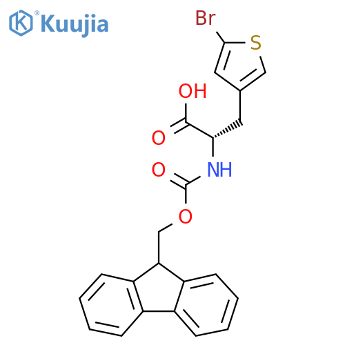 (2S)-3-(5-bromothiophen-3-yl)-2-({(9H-fluoren-9-yl)methoxycarbonyl}amino)propanoic acid structure