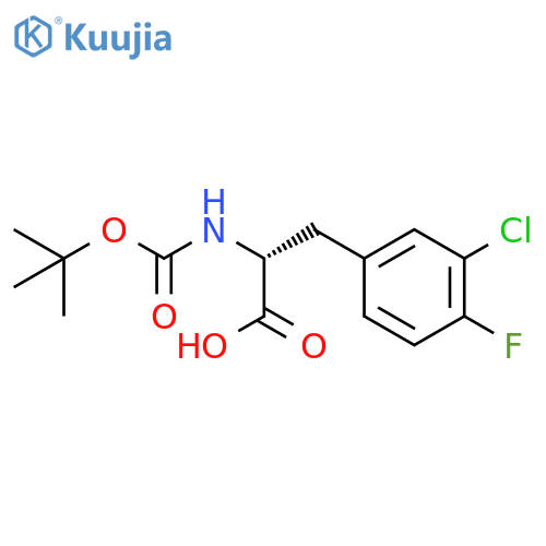 (2R)-2-{(tert-butoxy)carbonylamino}-3-(3-chloro-4-fluorophenyl)propanoic acid structure