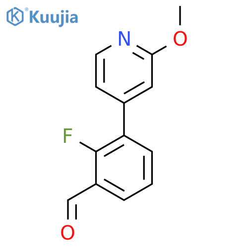2-fluoro-3-(2-methoxypyridin-4-yl)benzaldehyde structure