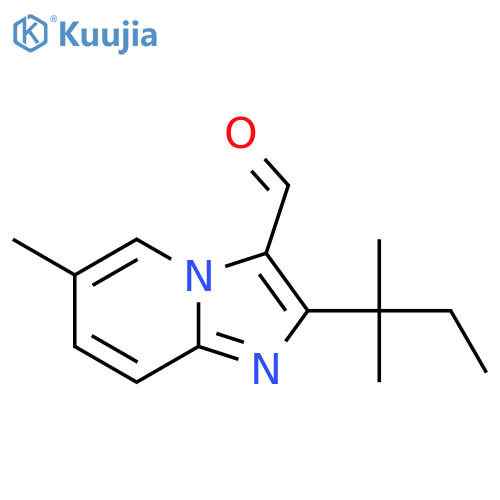 6-methyl-2-(2-methylbutan-2-yl)imidazo1,2-apyridine-3-carbaldehyde structure