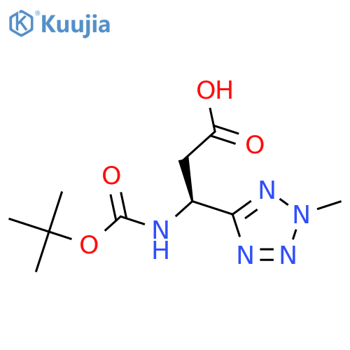 (3S)-3-{(tert-butoxy)carbonylamino}-3-(2-methyl-2H-1,2,3,4-tetrazol-5-yl)propanoic acid structure