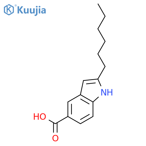 1H-Indole-5-carboxylic acid, 2-hexyl- structure