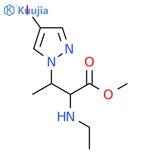methyl 2-(ethylamino)-3-(4-iodo-1H-pyrazol-1-yl)butanoate structure