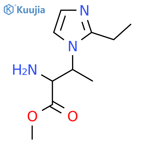 methyl 2-amino-3-(2-ethyl-1H-imidazol-1-yl)butanoate structure