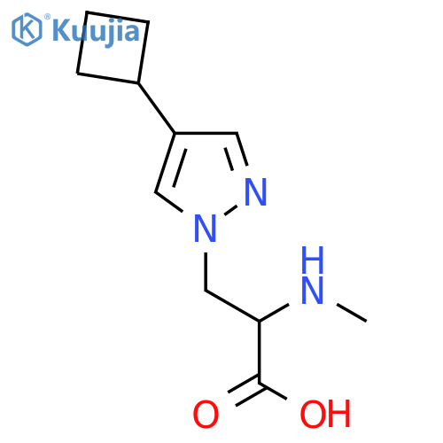 3-(4-cyclobutyl-1H-pyrazol-1-yl)-2-(methylamino)propanoic acid structure