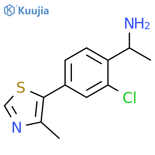 1-[2-Chloro-4-(4-methyl-1,3-thiazol-5-yl)phenyl]ethan-1-amine structure