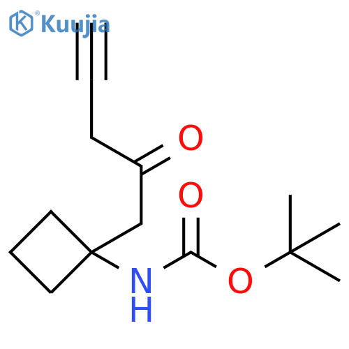 Carbamic acid, N-[1-(2-oxo-4-pentyn-1-yl)cyclobutyl]-, 1,1-dimethylethyl ester structure