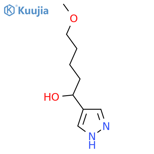 5-methoxy-1-(1H-pyrazol-4-yl)pentan-1-ol structure
