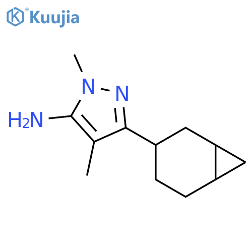 3-{bicyclo[4.1.0]heptan-3-yl}-1,4-dimethyl-1H-pyrazol-5-amine structure