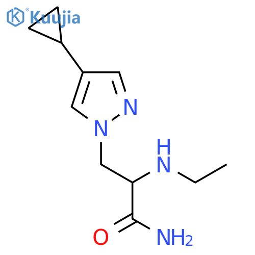 3-(4-cyclopropyl-1H-pyrazol-1-yl)-2-(ethylamino)propanamide structure
