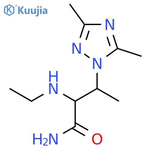 3-(dimethyl-1H-1,2,4-triazol-1-yl)-2-(ethylamino)butanamide structure